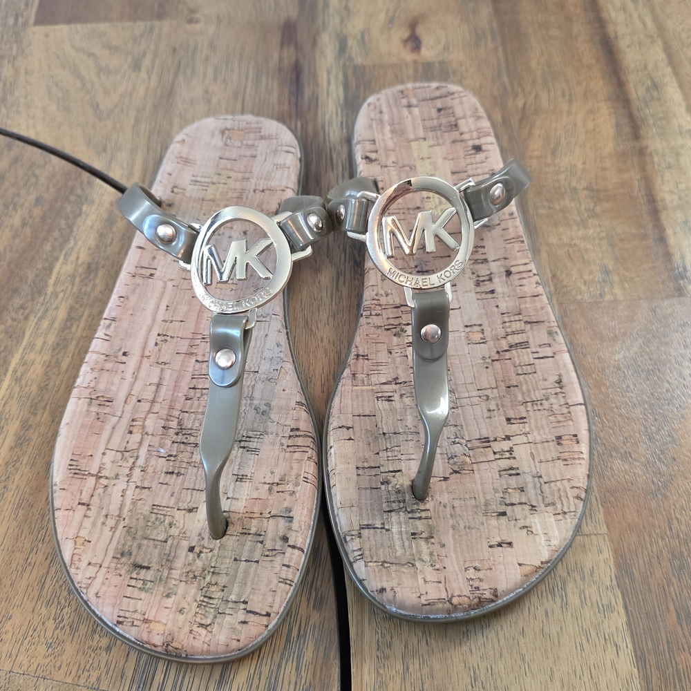 Michael Kors Gold and Cork Sandals
